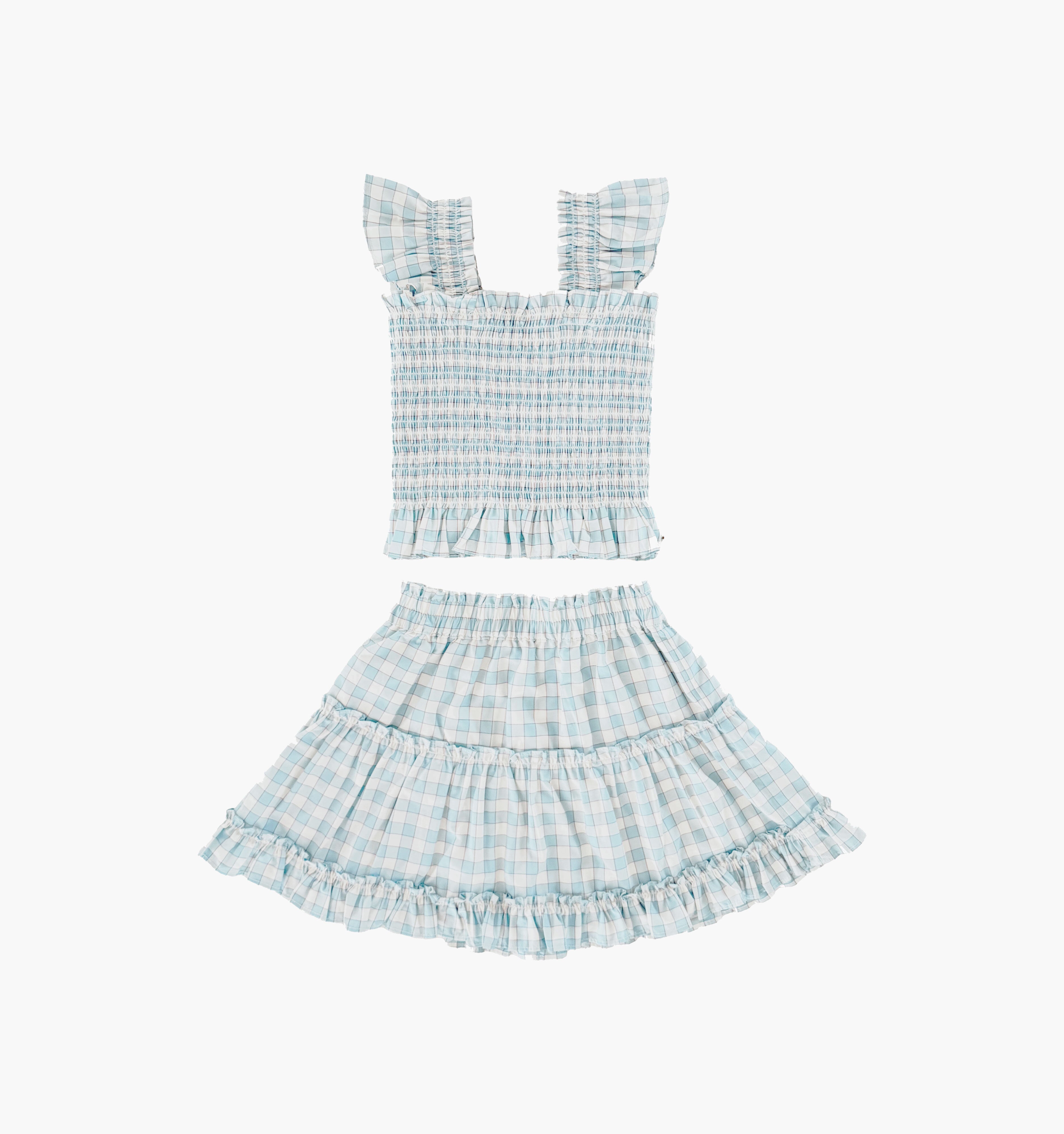 The Tiny Paz Nap Set / Blue/Red Gingham    By Hill House Home