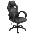 Faux Leather Gaming Chair with Wheels, Swivel Computer Gamer Desk Chair for Home Office, Gray