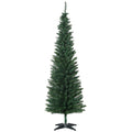 7ft Pencil Christmas Tree with 499 Realistic Branch Tips & Plastic Stand, Green