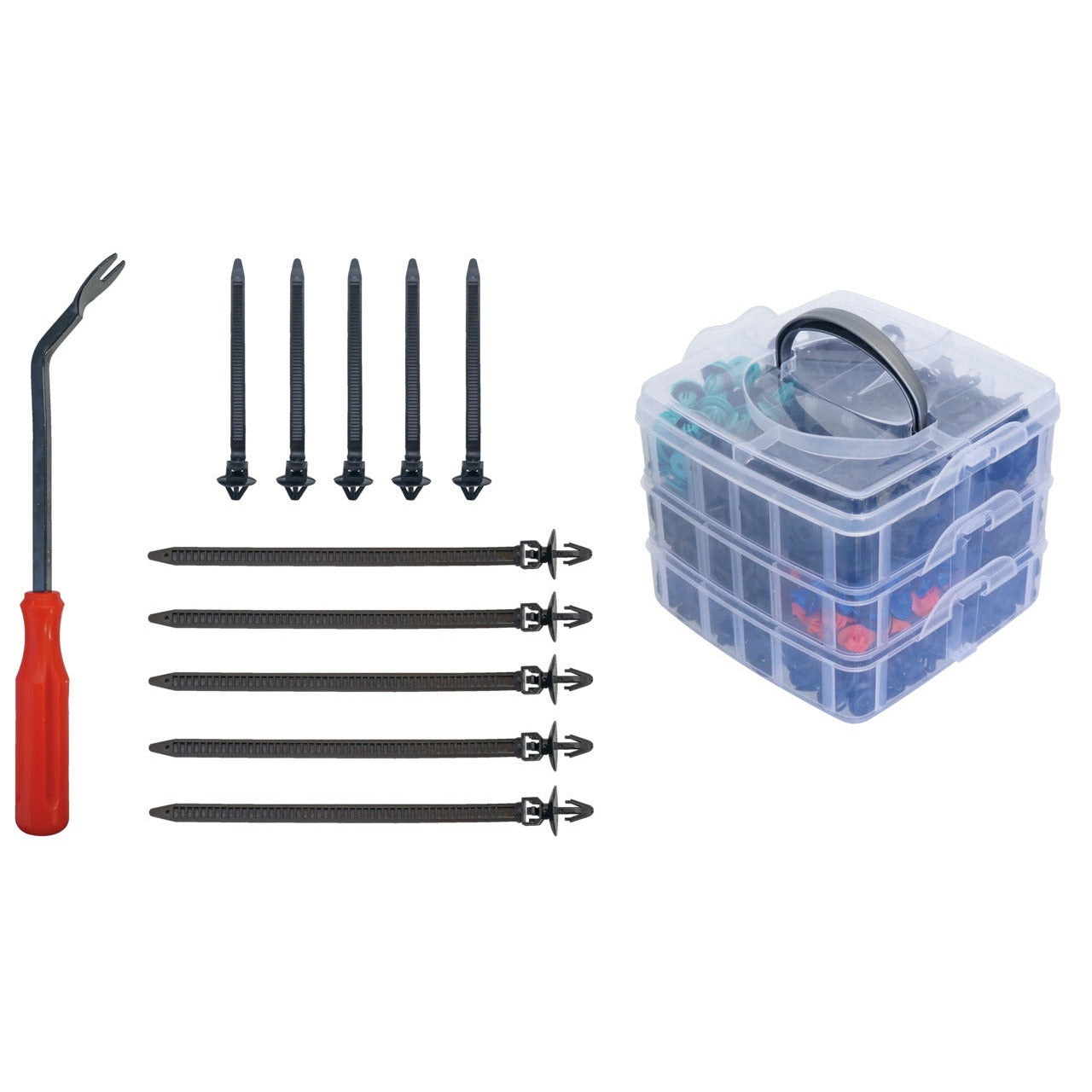 GEDORE Automotive R19002676 - Juego de clips de sujeción de 676 piezas con palanca de desmontaje