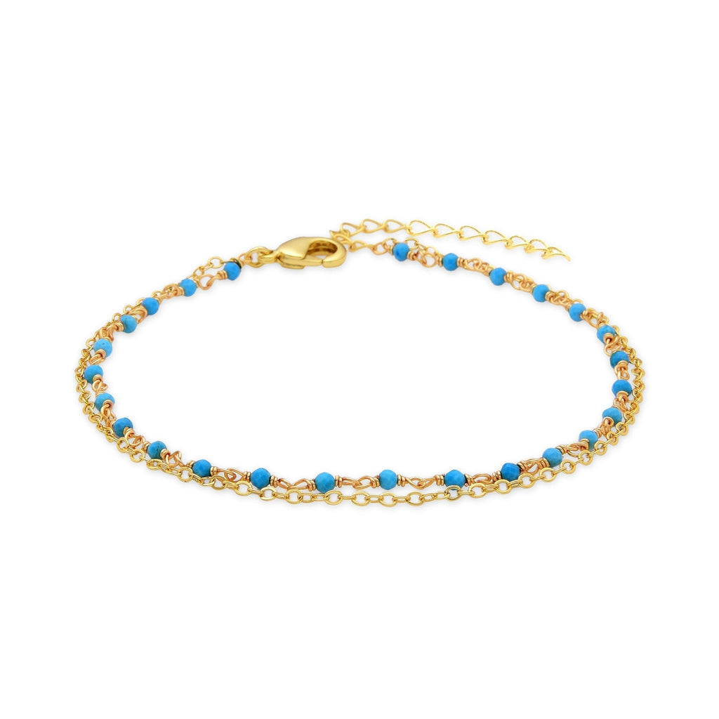 Tobillera acabado en oro amarillo de 18K