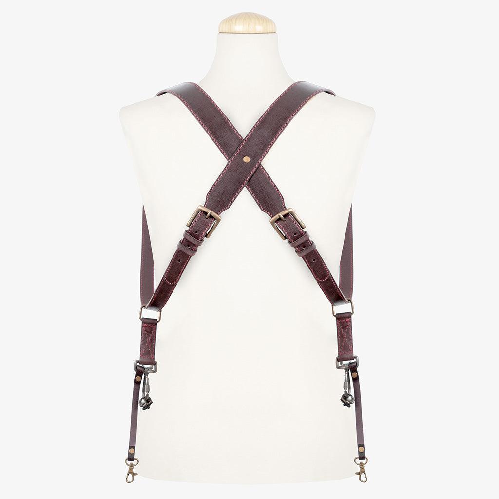 Tokyo #702 - Brown & Red dual leather camera strap