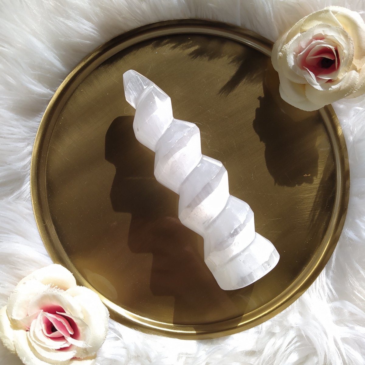 Torre Espiral de Selenita 15 cm