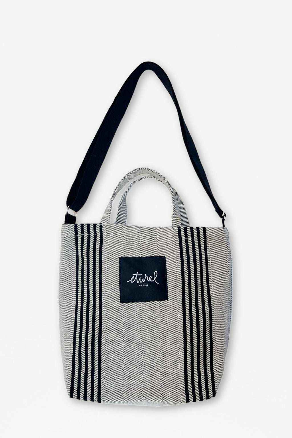 Tote bag cruzada sarga de burgos negro