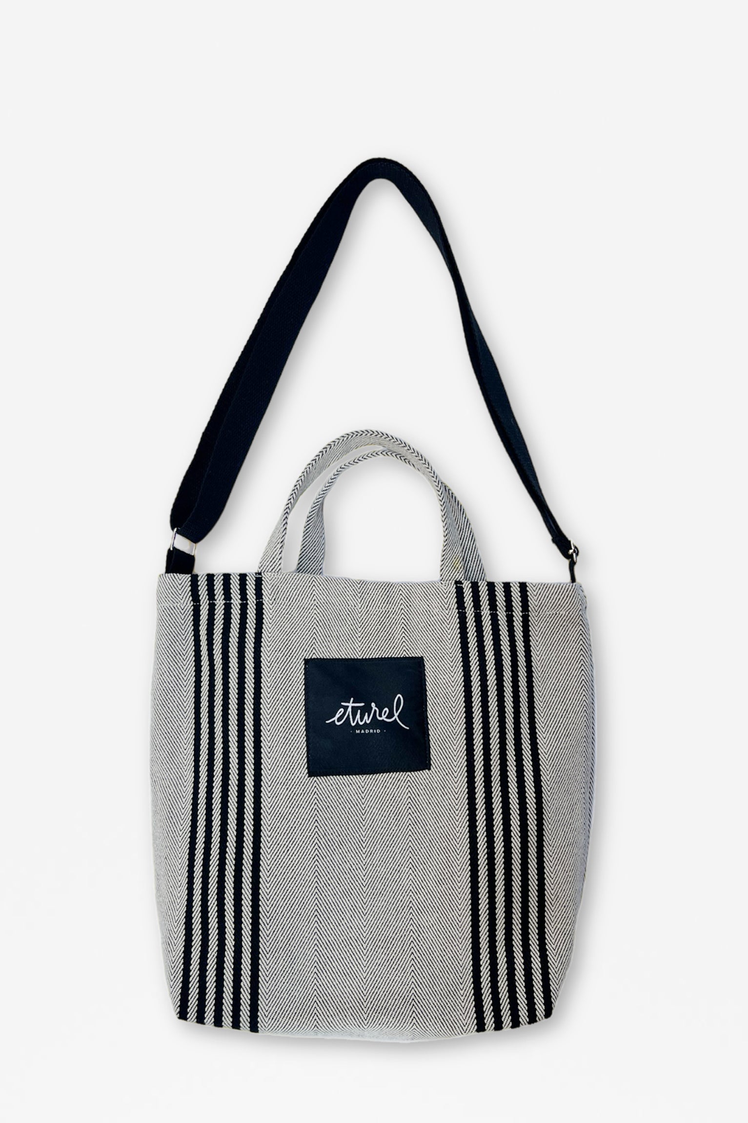 Tote bag cruzada sarga de burgos negro