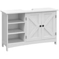 35.4" W Under-Sink Bathroom Vanity with Double Doors & Adjustable Shelves, White