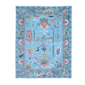 Traditional Floral Hand Tufted Wool Rug - Blue