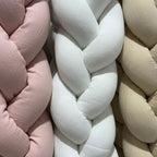 Trenza protectora para cuna y cama artesanal MUSELINA BLANCA 200cm