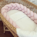 Trenza protectora para cuna y cama artesanal VICHY ROSA 200cm