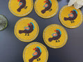 Turkey Bird Round Beaded Coasters