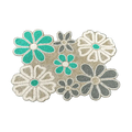 Turquoise Floral Beaded Table Runner and Placemat Set