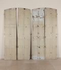 Two Pairs of 19th Century French Painted Panelled Folding Shutters By Sister Parish Design