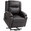 PU Leather Power Lift Chair with Remote Control Quick Assembly, Brown