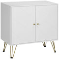 Modern Storage Cabinet Hairpin Legs, Freestanding Sideboard with Adjustable Shelves, White