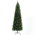 9' Artificial Pencil Christmas Trees with Auto Open, Steel Base, Pine Needles for Decoration