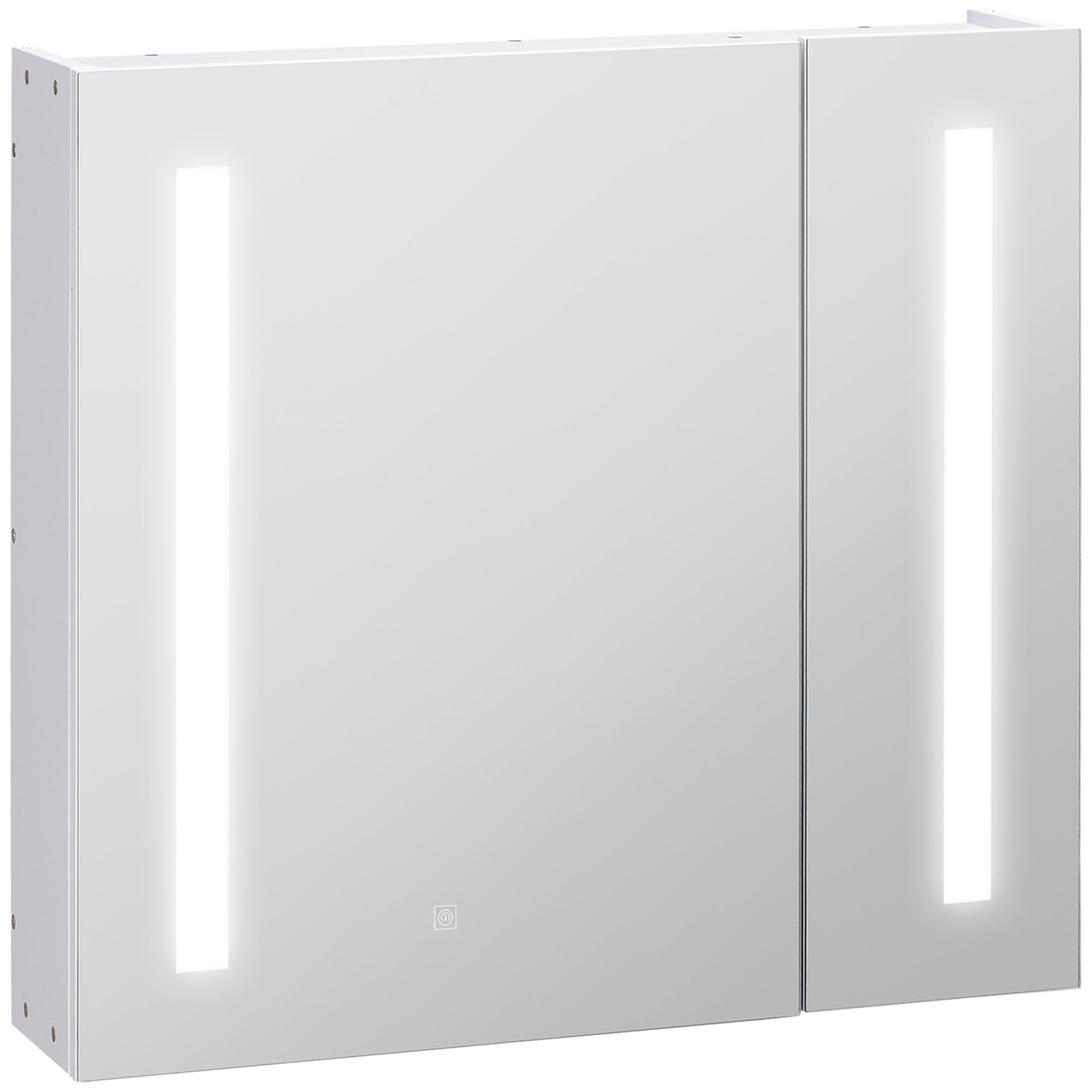 3-Tier LED Medicine Cabinet, Mirrored Bath Cabinet w/ Adjustable Shelf & USB Charge, White