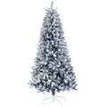 6ft Flocked Artificial Christmas Tree with 700 Snow Frosted Tips, Snowy Hinged Xmas Tree, Blue