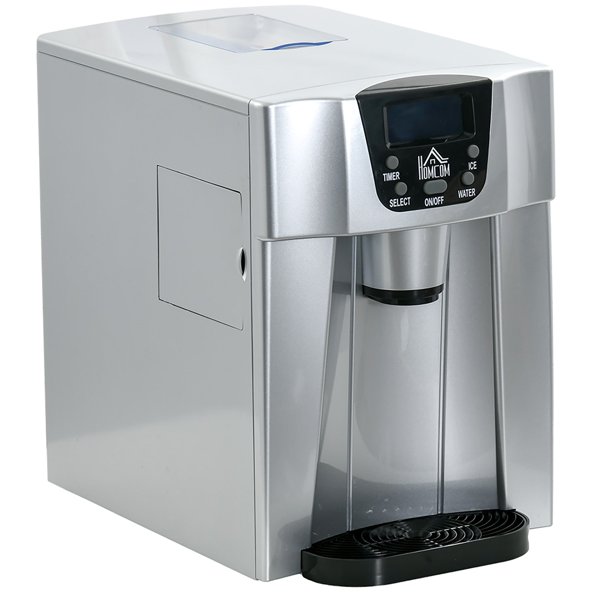 Ice Maker Machine and Water Dispenser with 3L Tank, No Plumbing Required, Silver