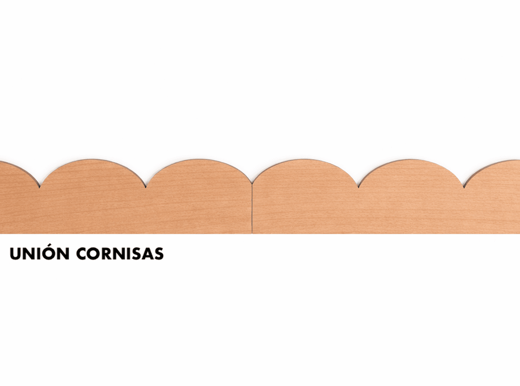Cornisa de Madera Ondas - Haya Natural