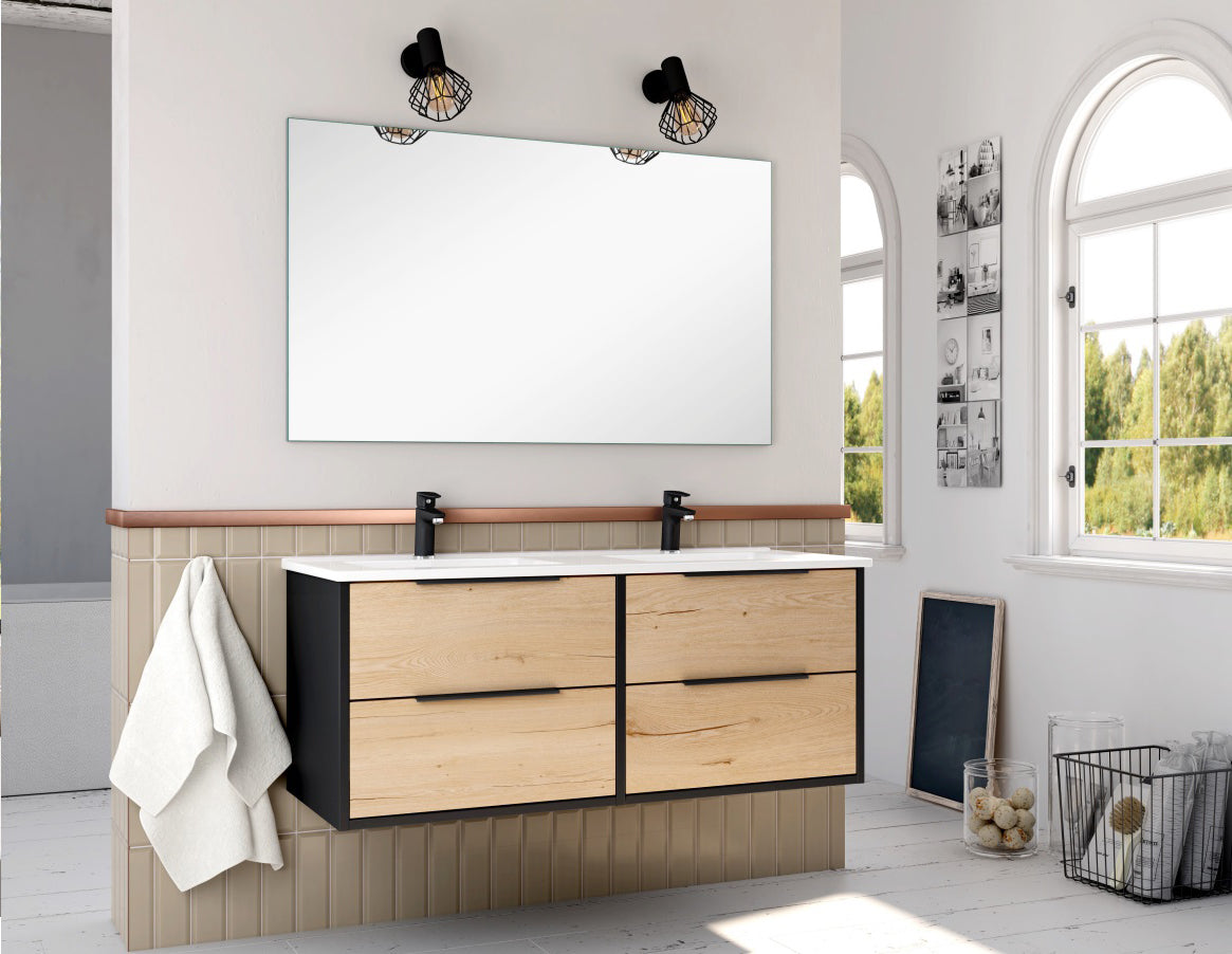 BATHME TWO Conjunto Mueble de Baño Completo 120 cm Negro