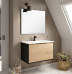 BATHME ONE Conjunto Mueble de Baño Completo 80 cm Negro