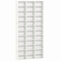 1116 CD/ 528 DVD Storage Unit, Media Storage Shelf, Wooden Display Unit with Adjustable Shelves, 102 x 195 cm, Marble Effect