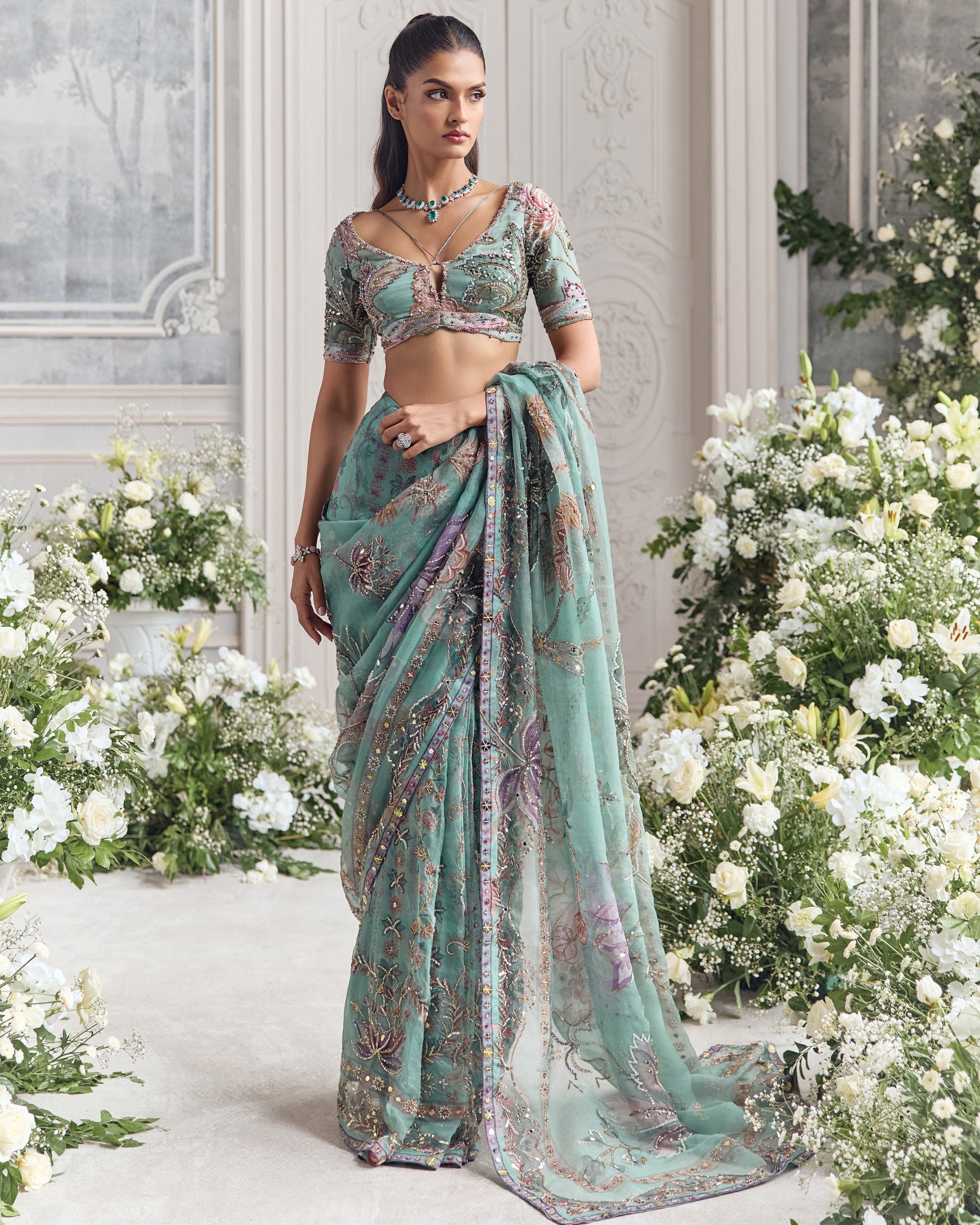 Uzma Sari Set By KYNAH, Luxury Indian Fashion & Bridal Wear