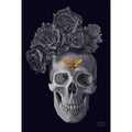Vanitas 2 Floral Decorated Skull and Butterfly Wall Art
