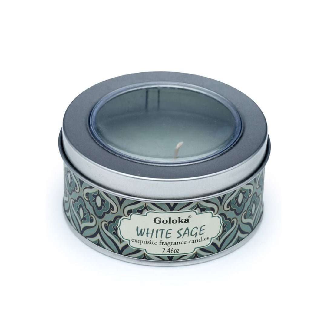 Vela de Cera en Lata Goloka Salvia Blanca