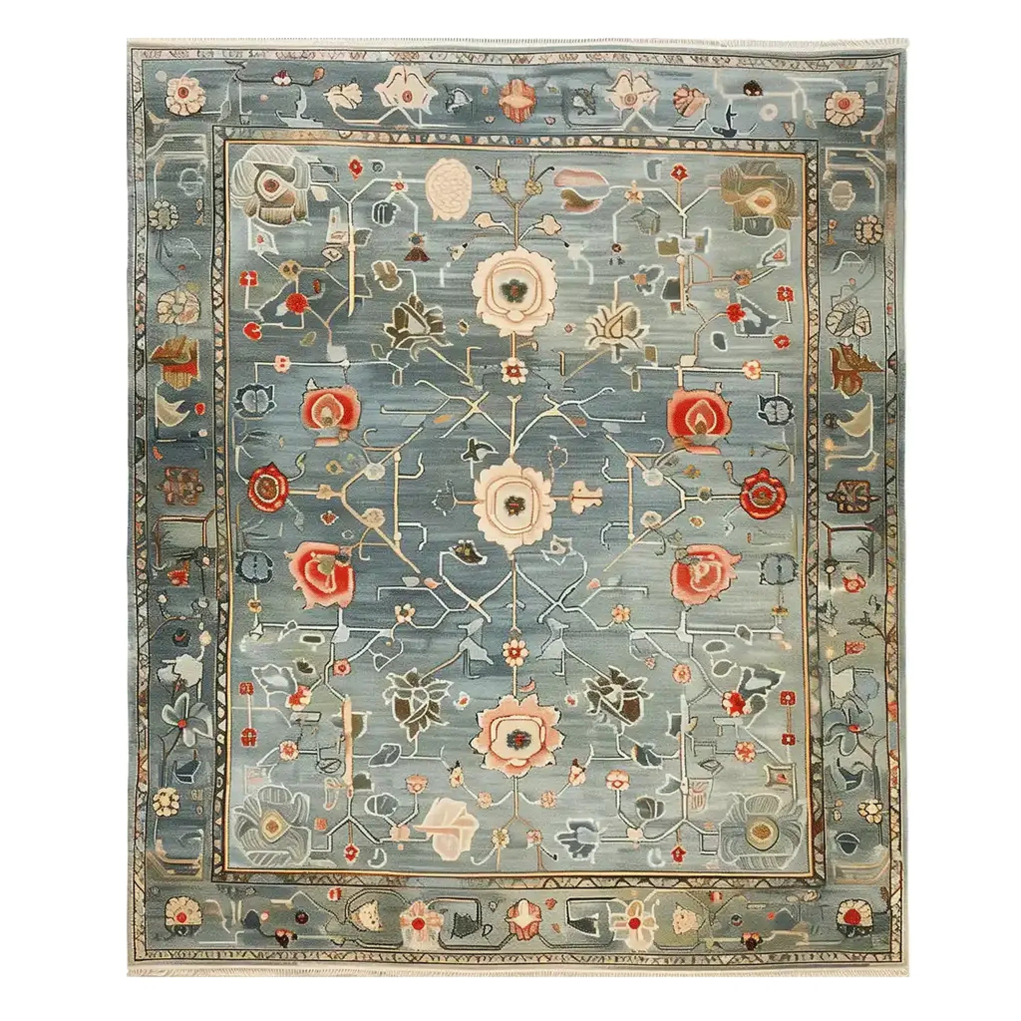 Verdant Dreamscape Knotted Wool Rug