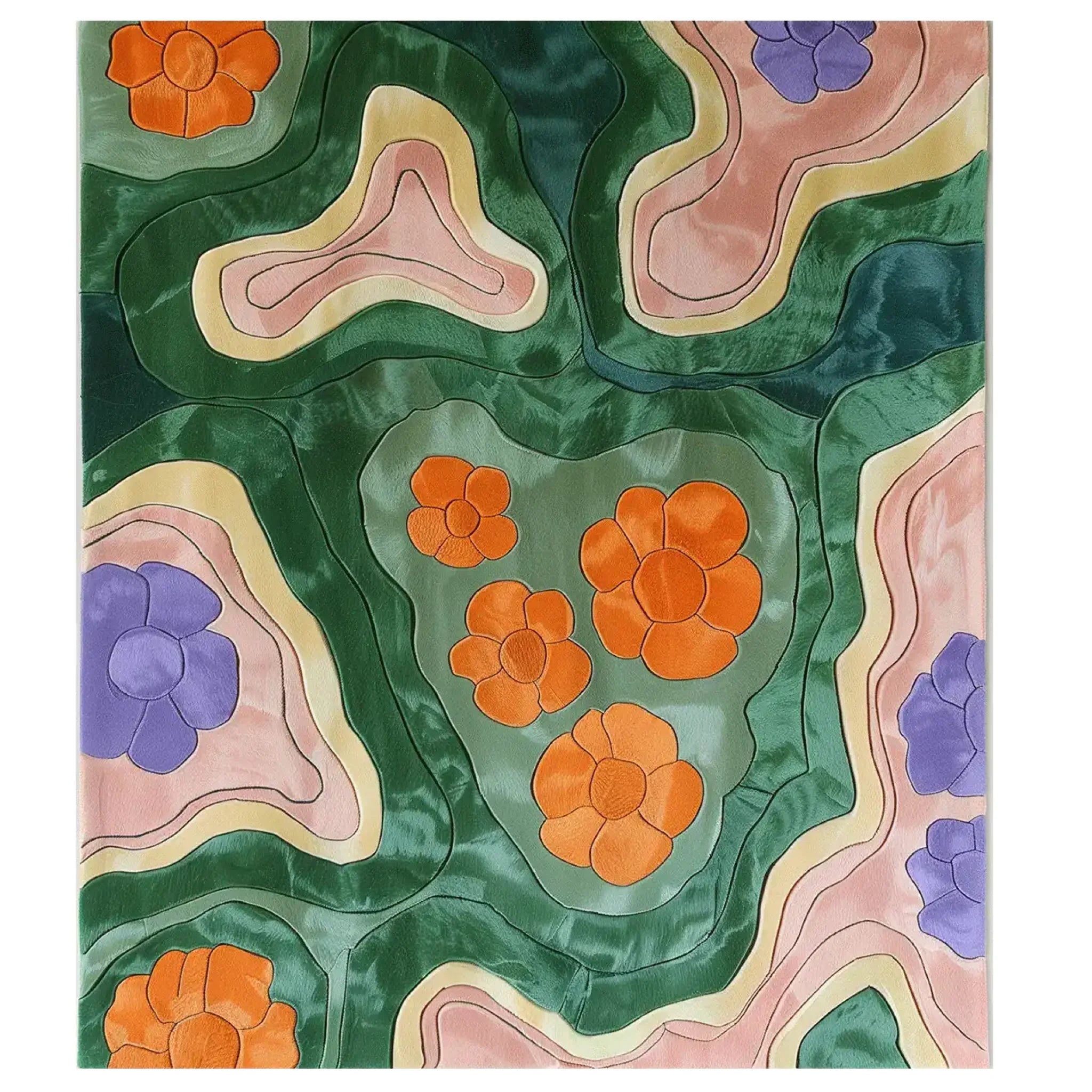 Verdant Kaleidoscope Hand Tufted Wool Rug