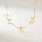 Double Name with Angel Necklace