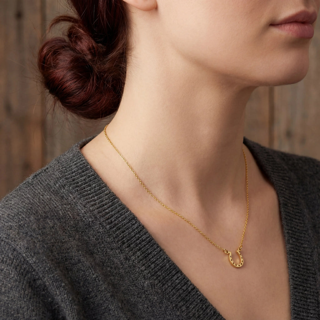 Horseshoe Pendant Necklace - Sterling Silver / Style 3