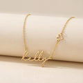 Personalised Name & Heart Necklace - Vermeil / Style 2