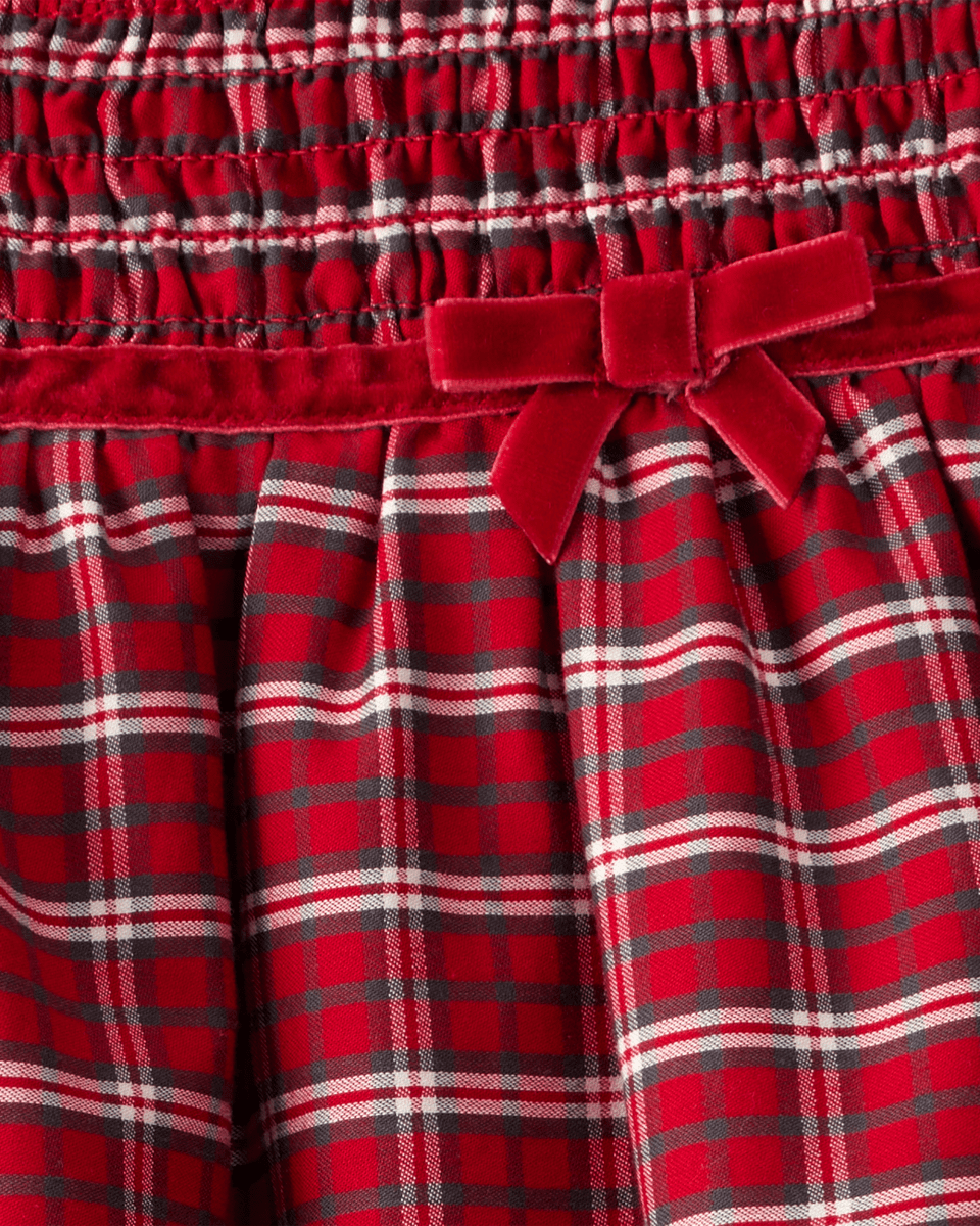 Vestido a cuadros rojos con braguita
