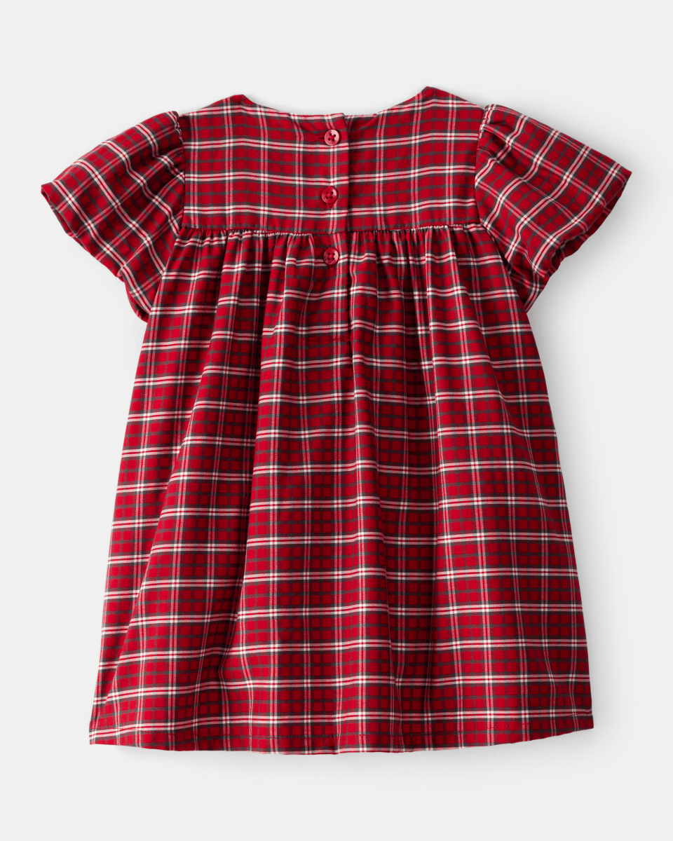 Vestido a cuadros rojos con braguita