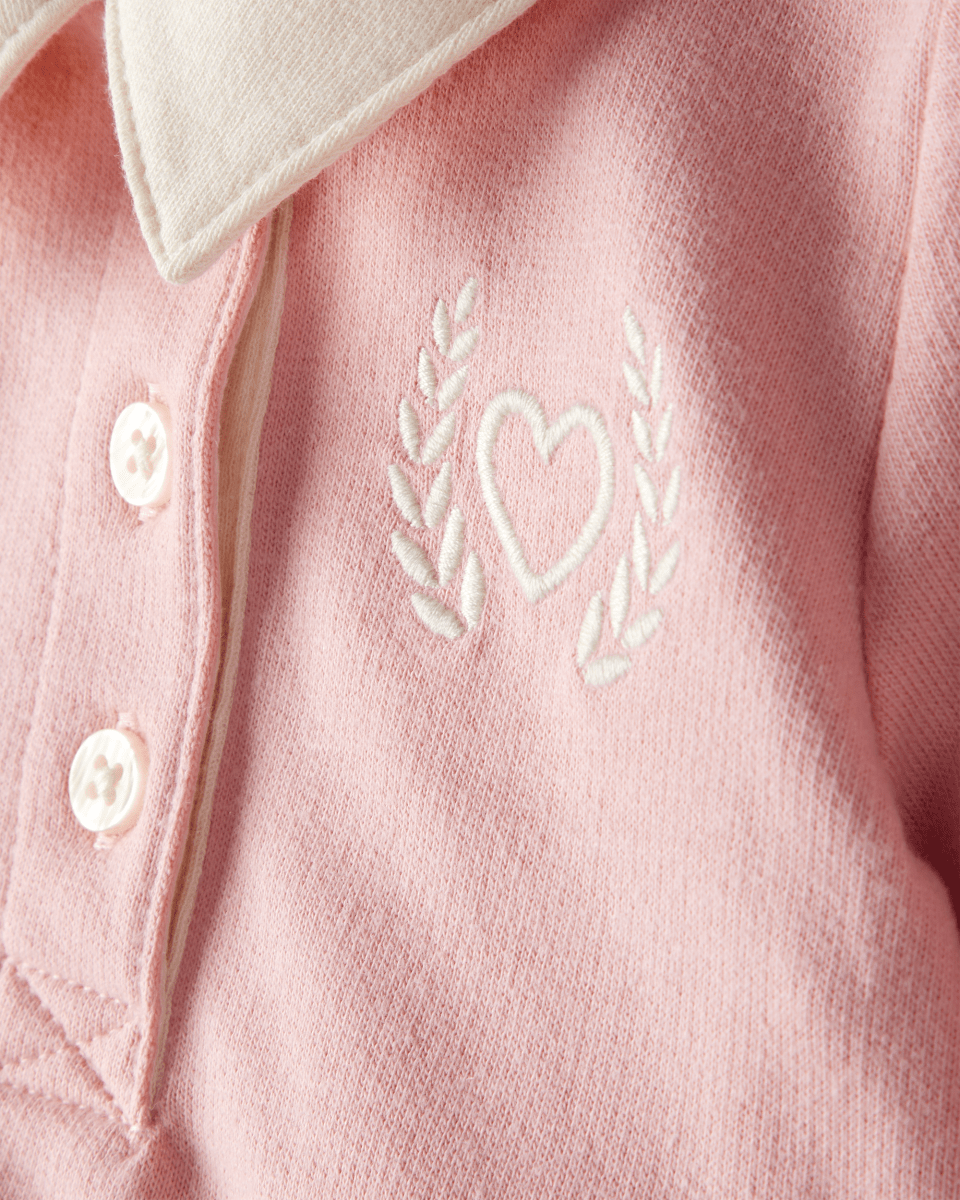 Vestido algodón con diseño rosa
