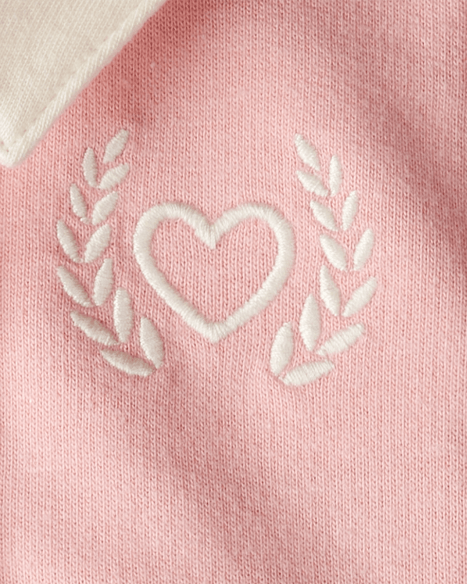 Vestido algodón con diseño rosa