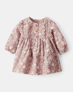 Vestido floral multicolor de manga larga en tejido suave
