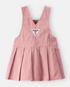 Vestido jumper de algodón plisado rosa