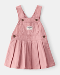 Vestido jumper de algodón plisado rosa
