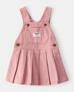 Vestido jumper de algodón plisado rosa