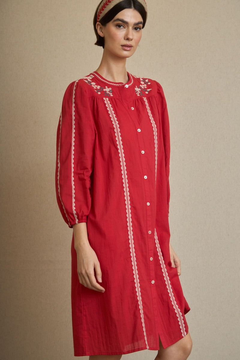 VESTIDO KURTA BORDADO FLOR