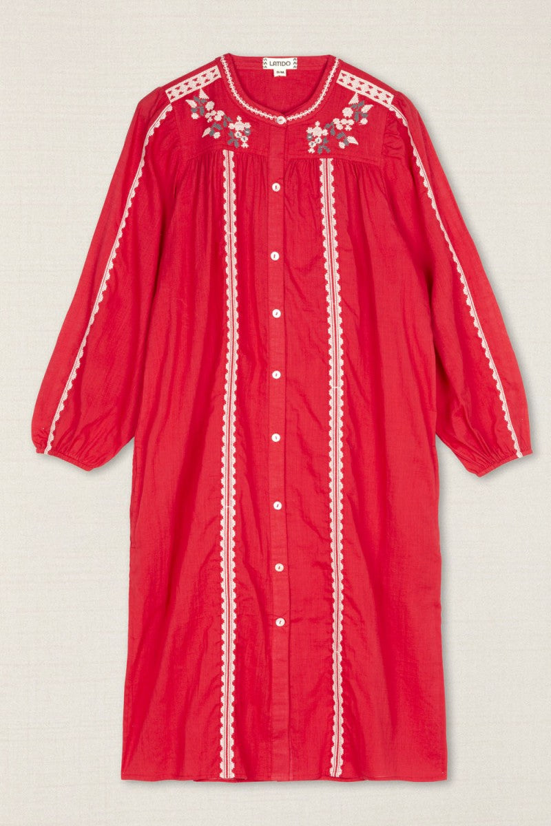 VESTIDO KURTA BORDADO FLOR