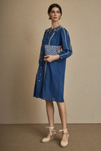VESTIDO KURTA BORDADO FLOR