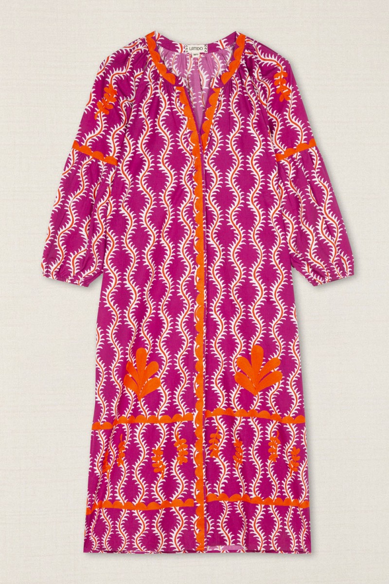 VESTIDO KURTA ONDAS BORDADA