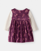 Vestido sin mangas de felpa floral con camiseta morado