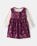 Vestido sin mangas de felpa floral con camiseta morado