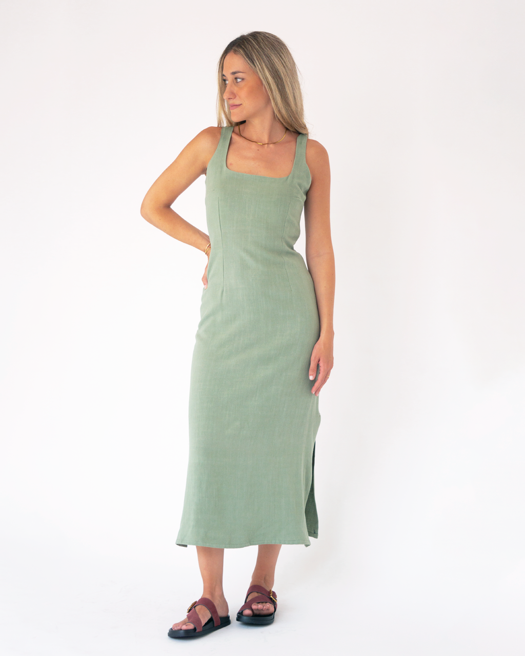 vestido olivia verde ◎