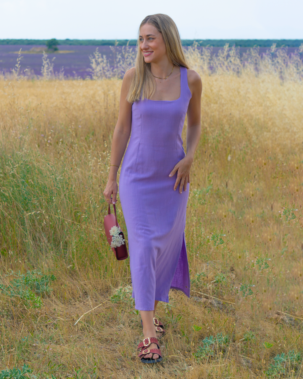 vestido olivia violeta ◎